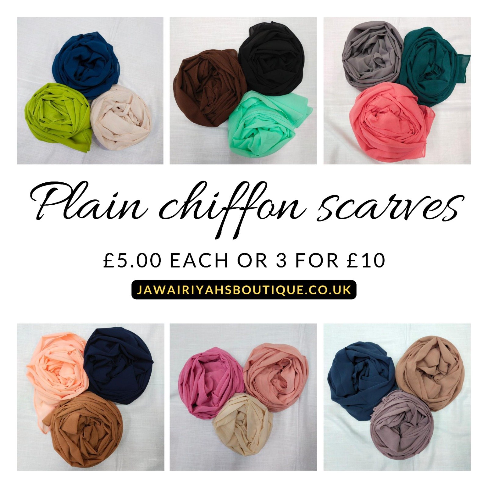 Plain chiffon scarves